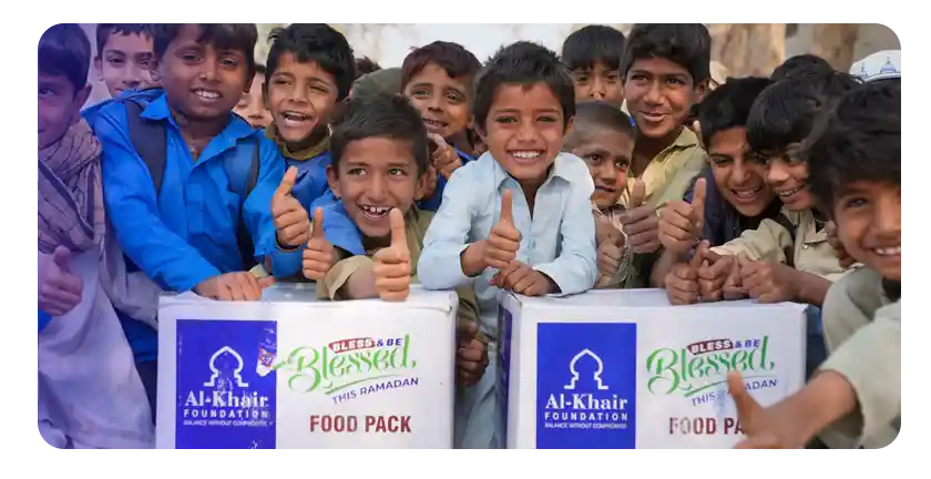 مؤسسة الخير توزّع طرودًا غذائية في إحسانبور بـ باكستان مع حلول رمضان